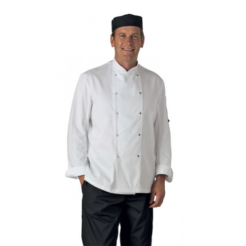 DD08E White L/S Chef Jacket