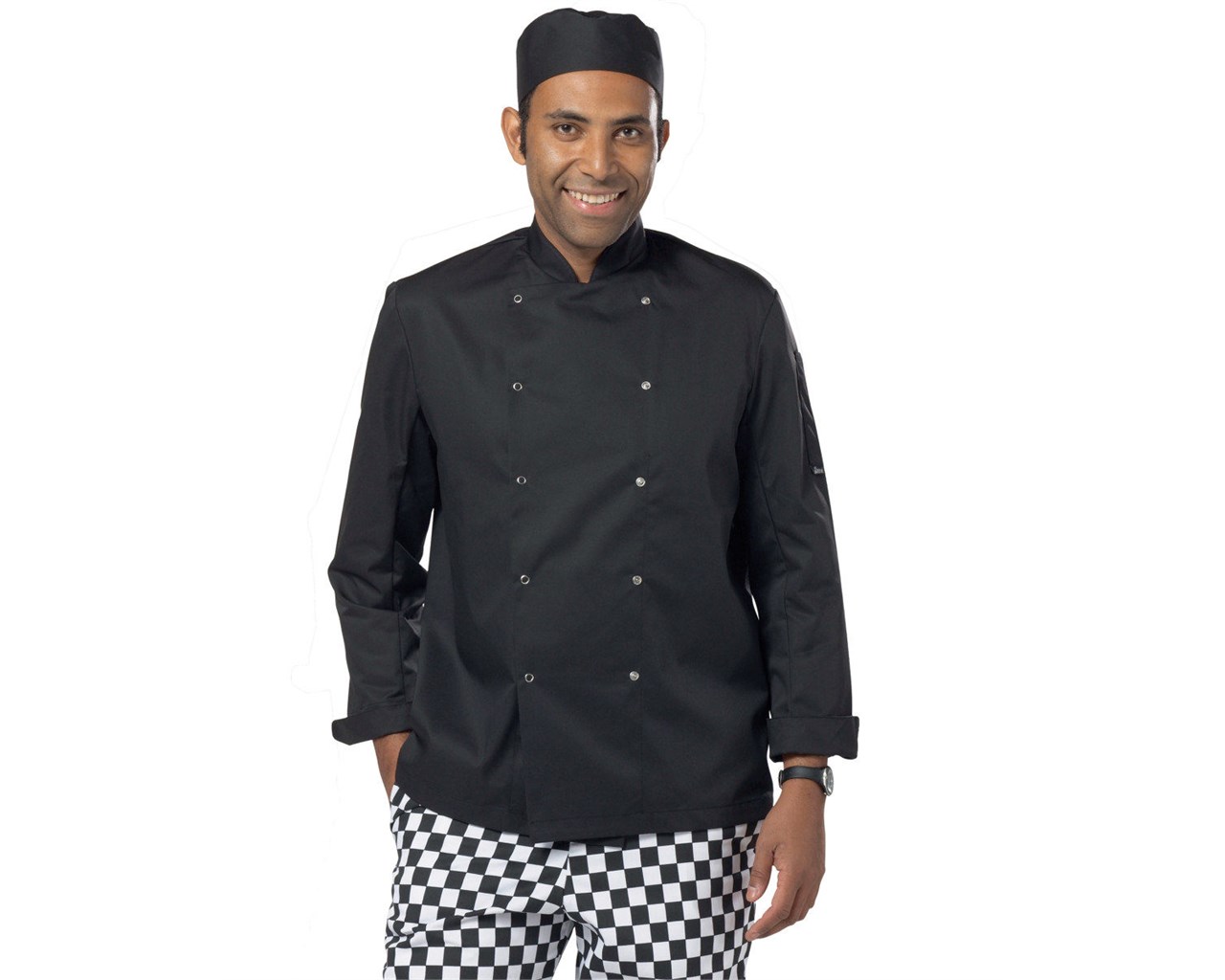 DD08C Black L/S Chef Jacket